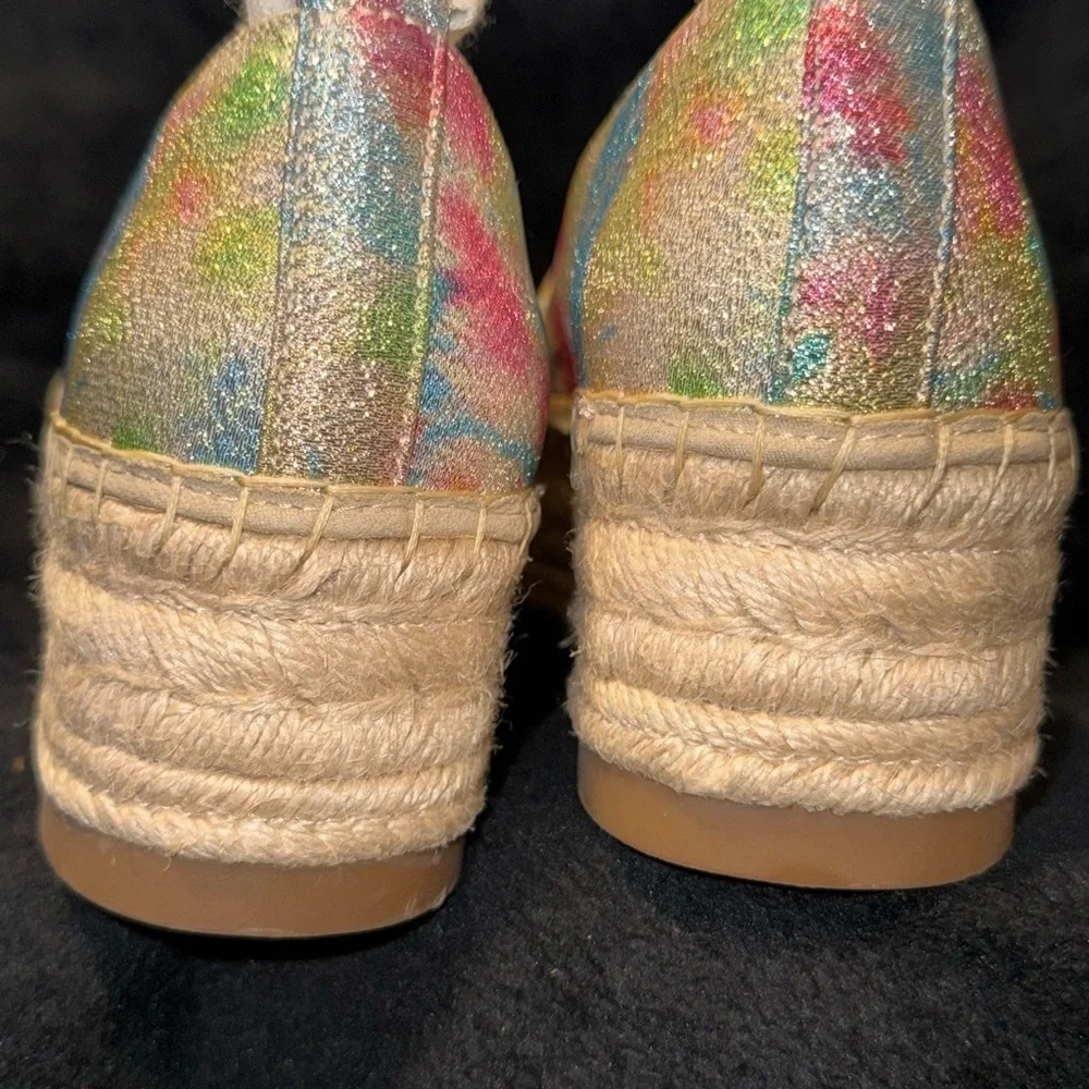 Jessica Simpson Pink and Blue Espadrilles with Artistic Design New*